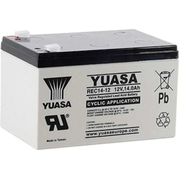 Yuasa Blei-Akku REC14-12 Pb 12V / 14Ah Zyklenfest, Faston 6,3mm