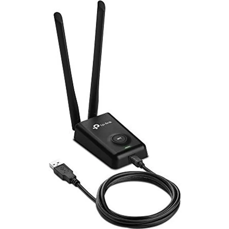 TP-Link TL-WN8200ND 300Mbit-s High Power WLAN USB Adapter, WPS, 2 abnehmbare Antennen, 1,5 Meter Verlängerungskabel, schwarz