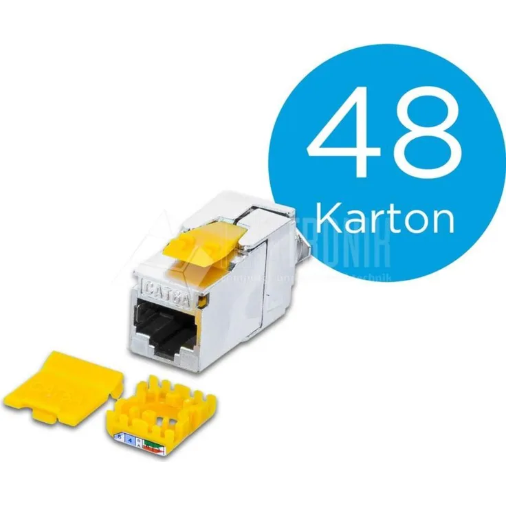Wirewin KAT6A 10 Gigabit Ethernet SLIM Keystone Modul, 48 Stück Karton Keystone System (WKS JACK KAT6A SLIM 48)