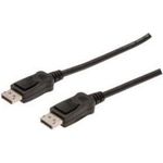 DIGITUS DisplayPort Anschlusskabel, Stecker-Stecker, 2 m lang, mit Verriegelung, Ultra HD 4K, schwarz