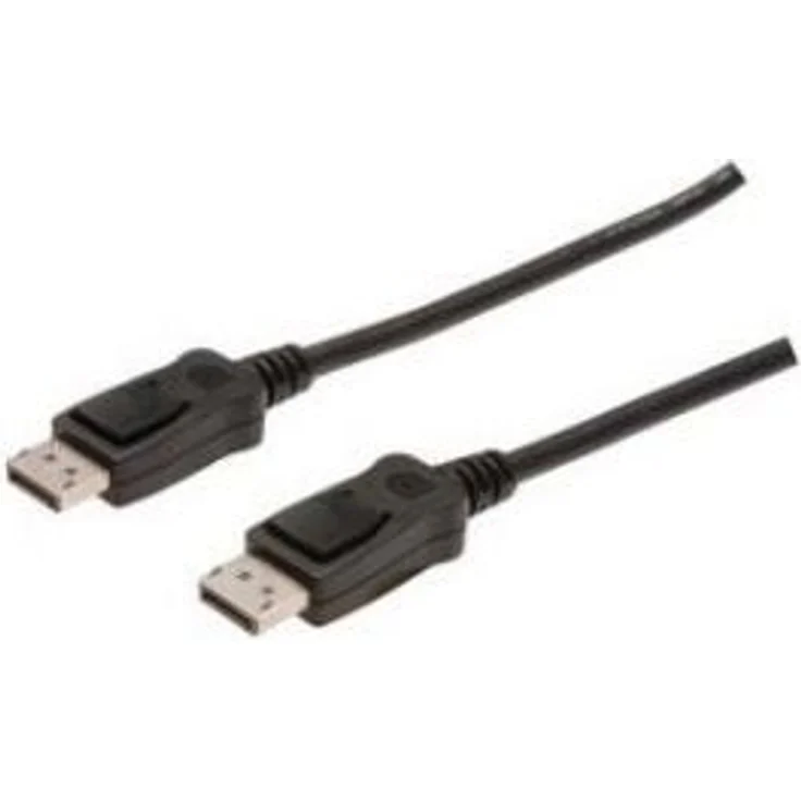 DIGITUS DisplayPort Anschlusskabel, Stecker-Stecker, 2 m lang, mit Verriegelung, Ultra HD 4K, schwarz – Bild 1