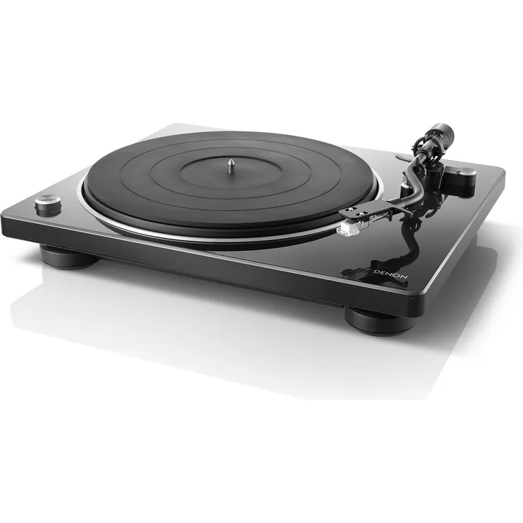 Denon DP400BKEM Plattenspieler (Riemenantrieb, Tonarmlift, eingebauter Vorverstärker, S-Tonarm) Schwarz