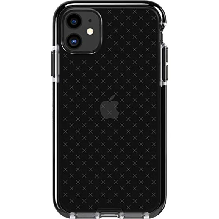 Tech21 Evo Check Schutzhülle für iPhone 11 - Schützende Dünne Schale Beständig Handyhülle - Rauchig-Schwarz