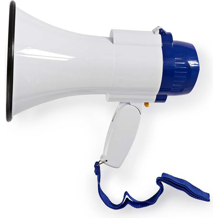 Megafon 10 W 250 m Reichweite Eingebautes Mikrofon Weiß/Blau – Bild 1