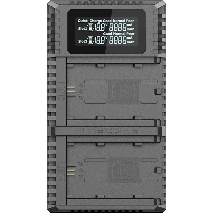 NITECORE NC LGUSN4PRO - Ladegerät für Sony Kamera-Akkus, 2-Schacht (LGUSN4PRO)