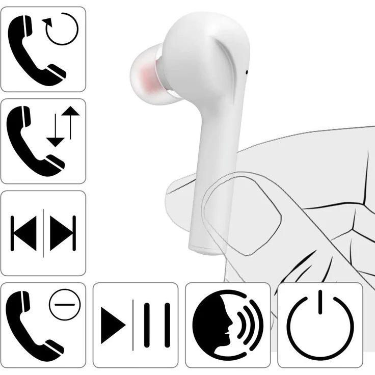 Hama Style In-Ear Kopfhörer, mit Bluetooth, Mikrofon, weiß – Bild 3