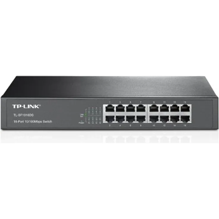 TP-LINK TL-SF1016DS 16 Port Netzwerk Switch (lüfterloses Passivkühlkonzept)