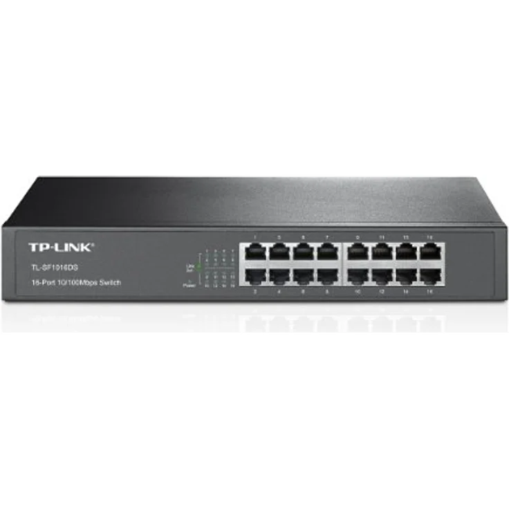 TP-LINK TL-SF1016DS 16 Port Netzwerk Switch (lüfterloses Passivkühlkonzept) – Bild 1