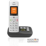 Gigaset E390A schnurloses Senioren Telefon mit Anrufbeantworter und großen Tasten, SOS-Funktion, einfache Bedienung, extra großes Farbdisplay, Analog-Telefon, schwarz, silber