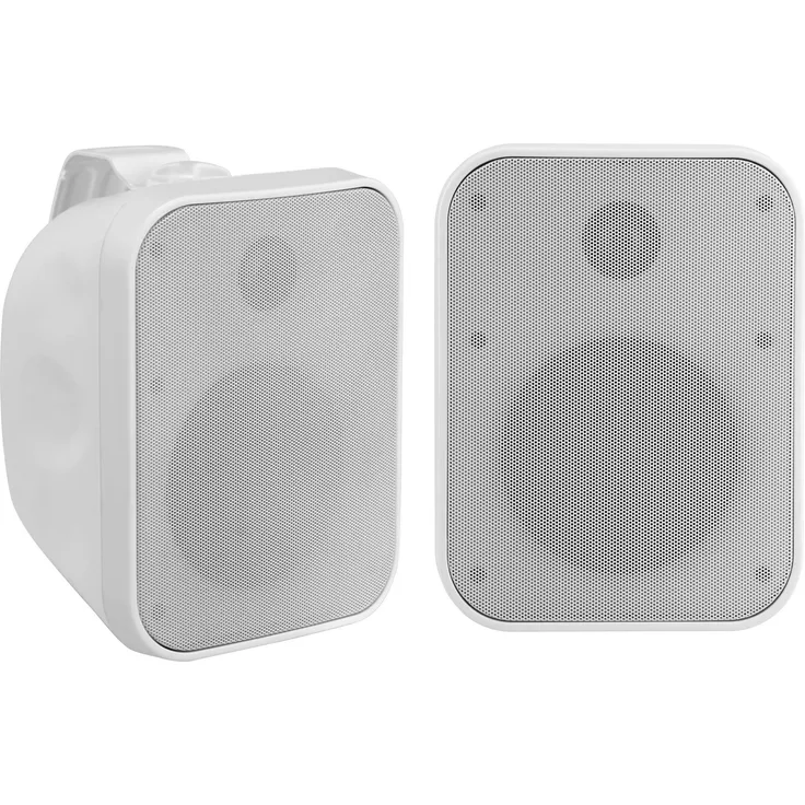 Pronomic OLS-5 WH DJ PA Outdoor-Lautsprecher für Garten, Terrasse, Restaurant (2 x 120 Watt, Schutzart IP56, 8 Ohm, 5,25 Woofer) weiß Außenlautsprecher - 60 Watt - weiß