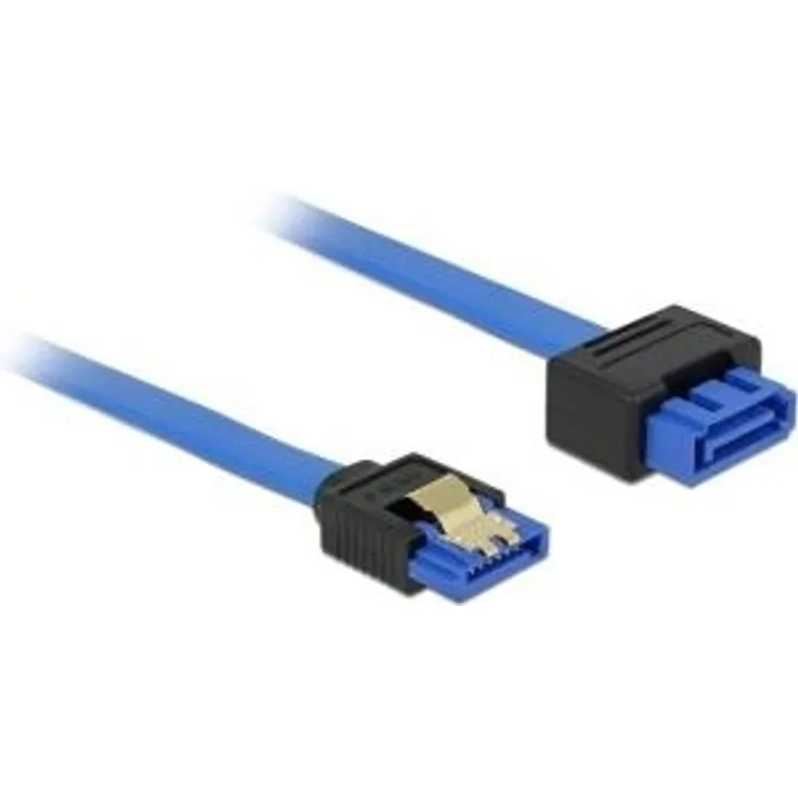 DeLOCK - SATA-Verlängerungskabel - Serial ATA 150/300/600 - SATA (R) eingerastet bis SATA (S) - 30cm - Blau (84972)