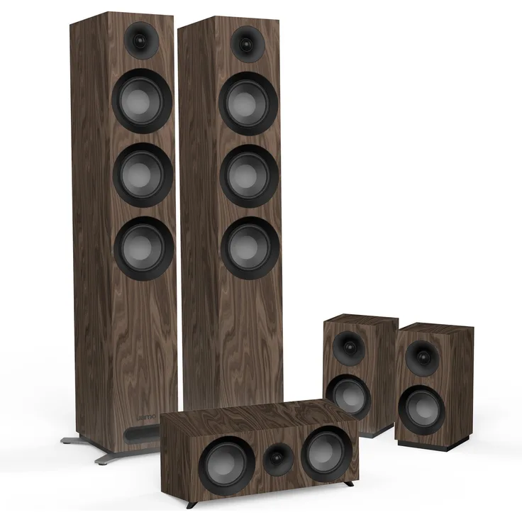 Jamo S 809 HCS N 5.0Kanäle Schwarz, Walnuss Lautsprecherset - Lautsprechersets (5.0 Kanäle, Heimkino, Schwarz, Walnuss, AC)