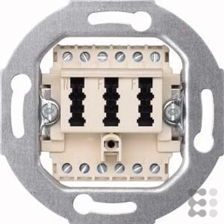 Merten 465226 Fernmelde-Anschlussdose TAE 3fach, 2x6/6 NF/F, weiß