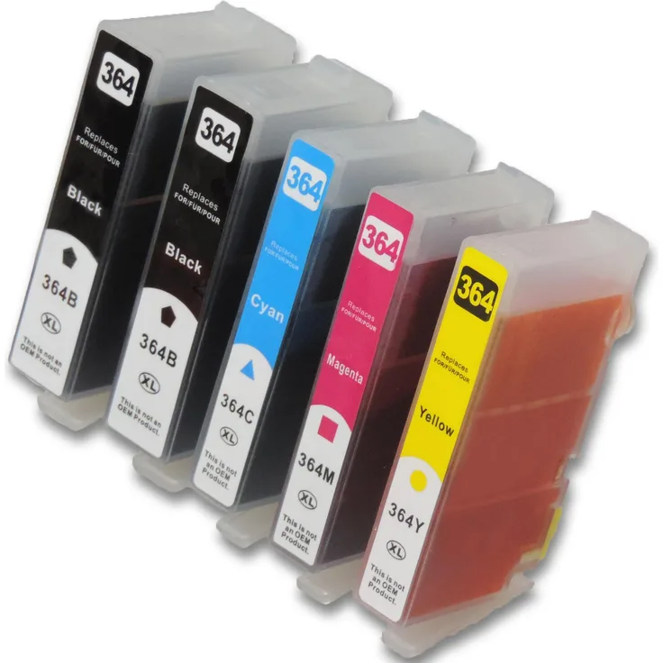 5 Patronen Set HP-364 XL kompatibel zu N9J74AE N9J73AE 364XL HP Druckerpatronen