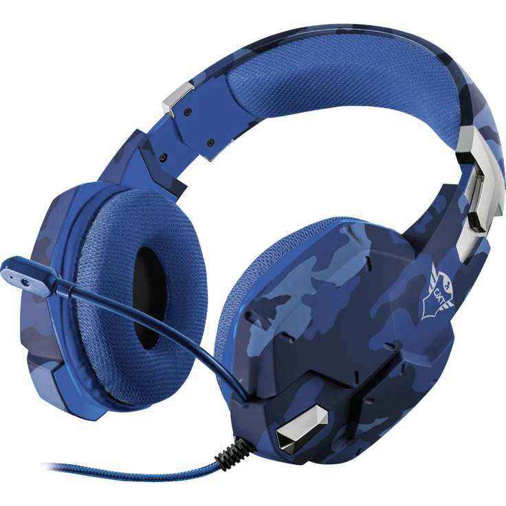 Trust Gaming GXT 322B Carus Gaming Headset Kopfhörer (mit flexiblem Mikrofon für PS4, Xbox One und PC) blau camouflage – Bild 1