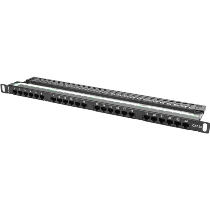 Lanberg-PPL-Panel-Patch PPU5-0024-B (0,5U, 19 Zoll, Kat. 5e, UTP, 24xRJ-45) (PPU5-0024-B)
