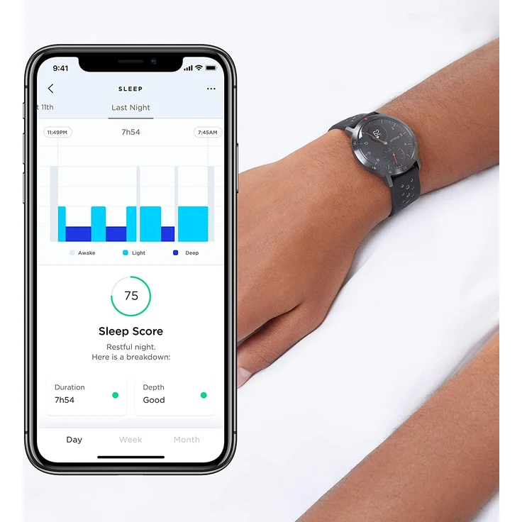 Withings Steel HR Sport Hybrid-Smartwatch Unisex, 40mm, Edelstahlgehäuse, Schwarz/Grau – Bild 4
