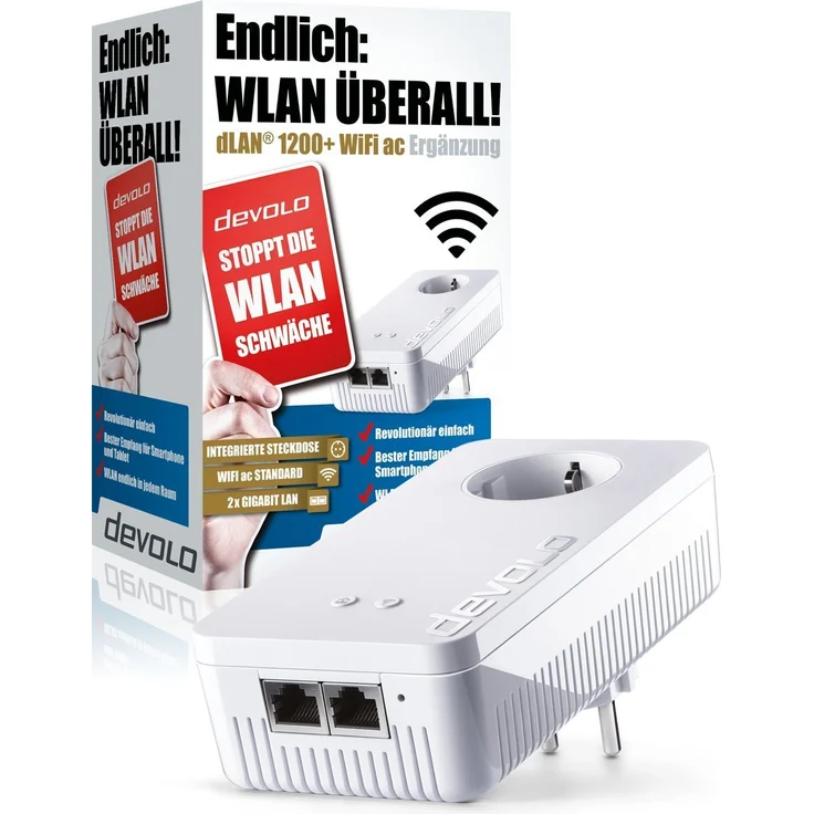 Devolo DLAN 1200+ (9383) WiFi ac Powerline WLAN Einzel Adapter 1.2 GBit/s – Bild 2