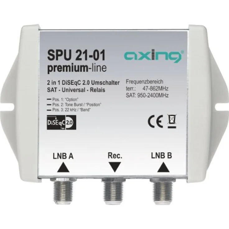 Axing SPU 21-01 Sat Universal Umschalter 2 in 1 DiSEqC Toneburst