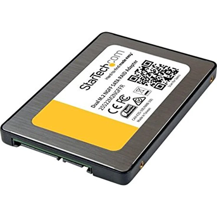 StarTech.com 25S22M2NGFFR Dual M.2 SATA Adapter mit RAID (2x M.2 SSD auf 2,5 Zoll SATA (6Gbit-s) RAID Adapter - Konverter mit TRIM Unterstützung) – Bild 1