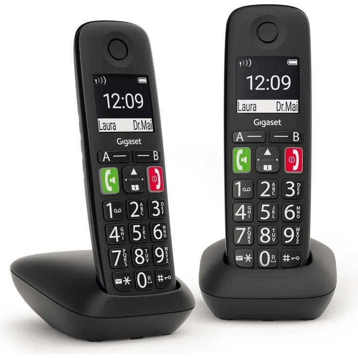 Gigaset E290 Duo - 2 schnurlose Senioren-Telefone ohne Anrufbeantworter - große Tasten, großes Display, Zielwahltasten für wichtige Nummern, Verstärker-Funktion für extra lautes Hören, schwarz – Bild 6