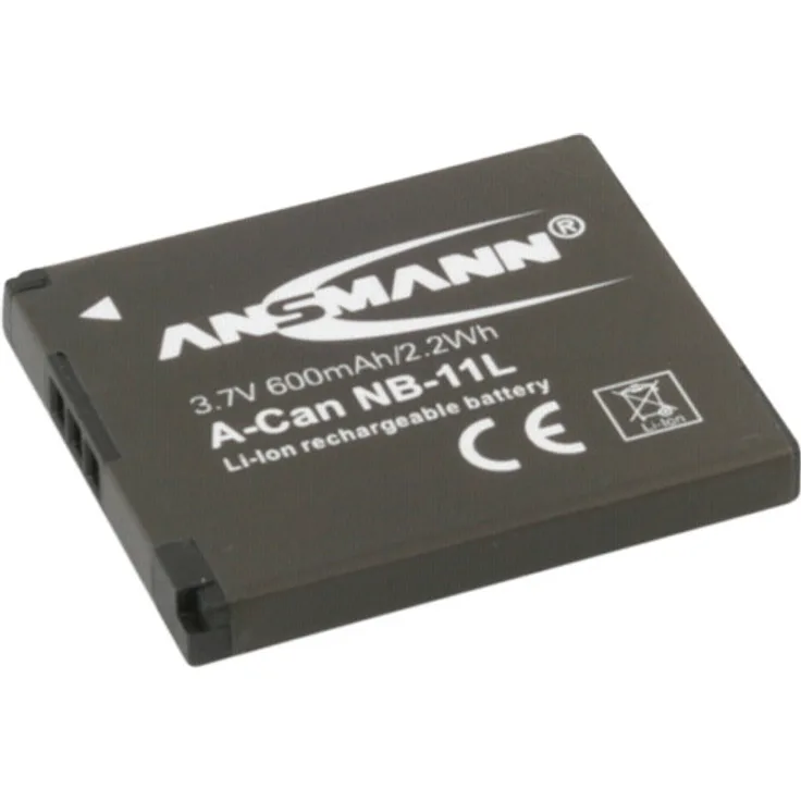 ANSMANN Li-Ion Akku A-Can NB 11 L 3 7V - Typ 600mAh - Leistungsstarke Akkubatterie für Foto Digitalkameras - der perfekte Ersatzakku für Canon Digicam uvm.