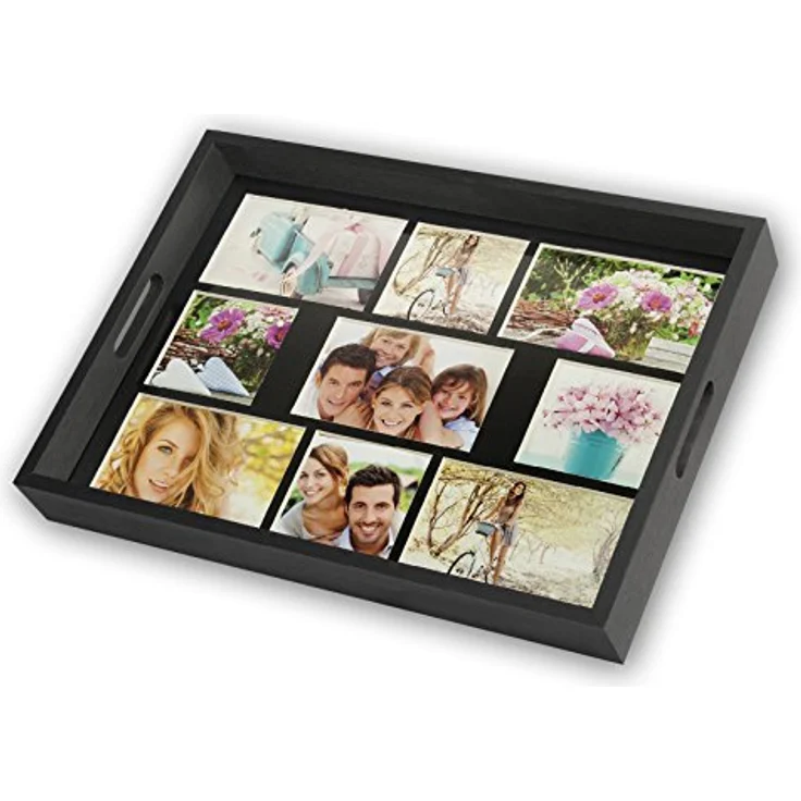 ZEP Photo Tray schwarz 43x35 Holz Fototablett 9 Bilder W002 – Bild 1