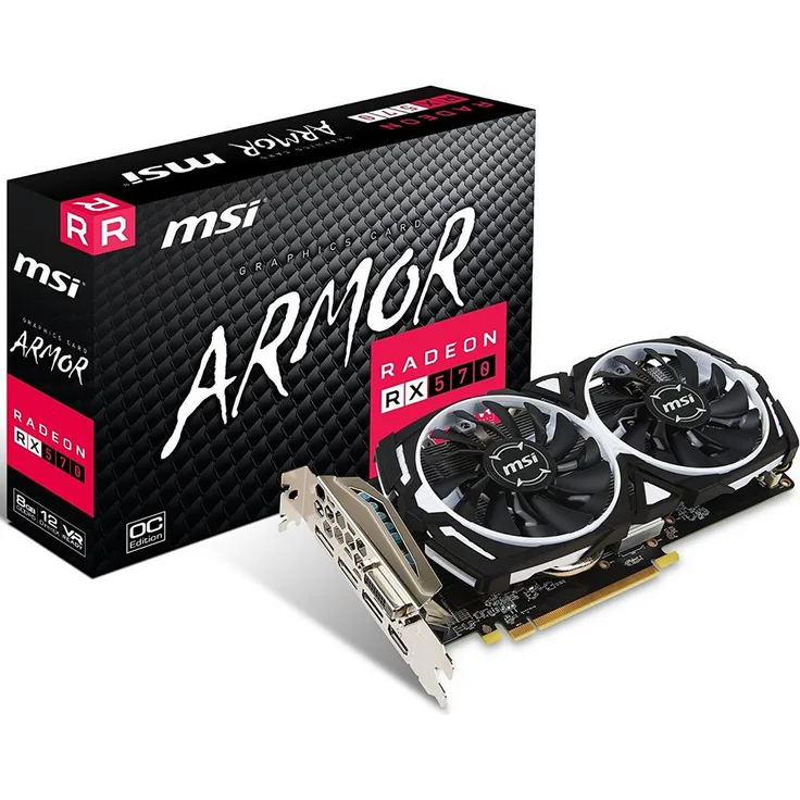 MSI V341-236R Radeon RX 570 Armor 8G OC Grafikkarte schwarz-rot