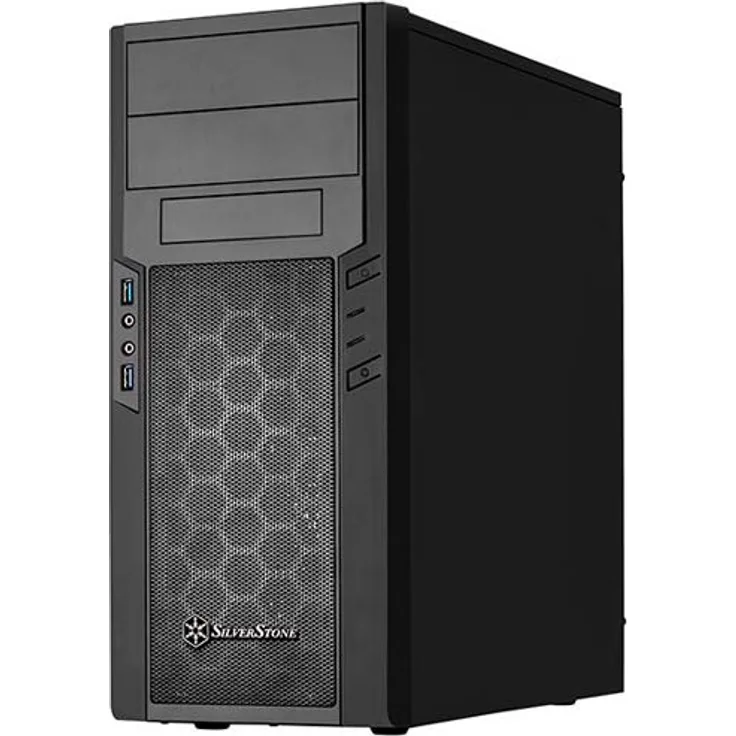 SilverStone SST-PS13B - Precision Midi Tower Gehäuse, Frontblende in Klavierlack-Optik, ATX, schwarz