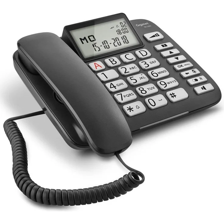 Gigaset DL580 - schnurgebundenes Senioren Telefon - Tischtelefon mit extra leichter Bedienung und beleuchtetem Farbdisplay, schwarz – Bild 2