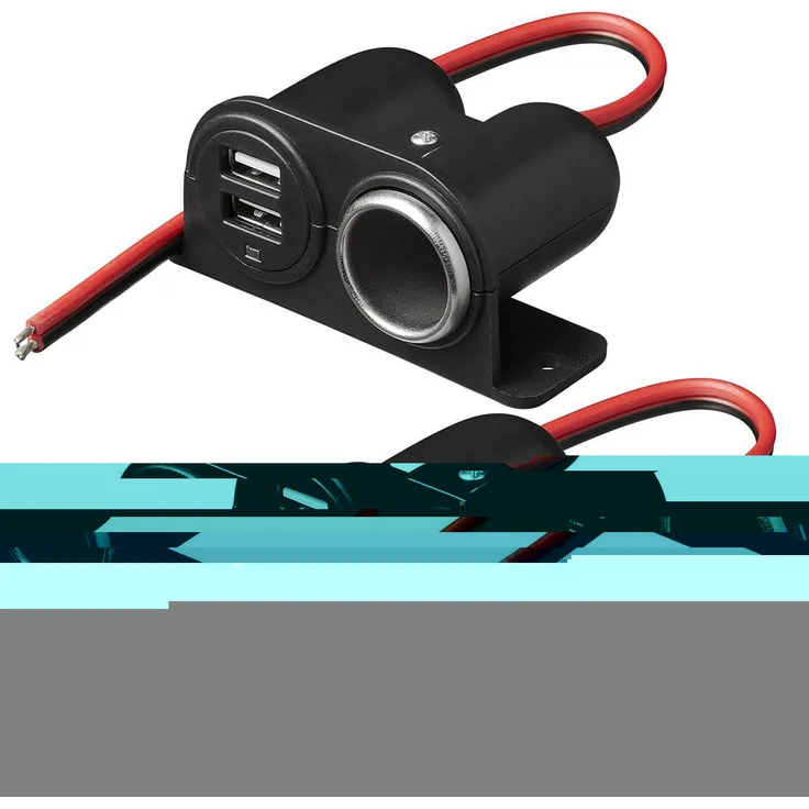 2x Aufbau Steckdose Ladegerät Zigarettenanzünder KFZ Stecker LKW 12V-24V + 2xUSB