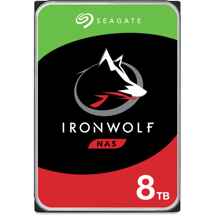 Seagate IronWolf ST8000VN004 - Festplatte - 8 TB - intern - 3.5 Zoll (8.9 cm) - SATA 6Gb/s - 7200 rpm - Puffer: 256 MB (ST8000VN004)