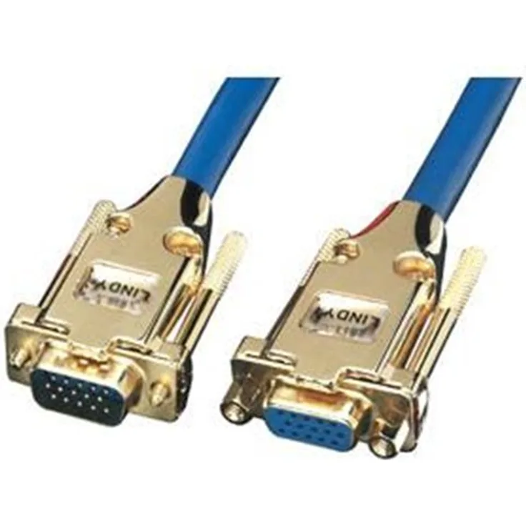 LINDY Premium Gold VGA 3.0m - VGA-Kabel (3 m, VGA (D-Sub), VGA (D-Sub), Blau, Male Connector/Female Connector)