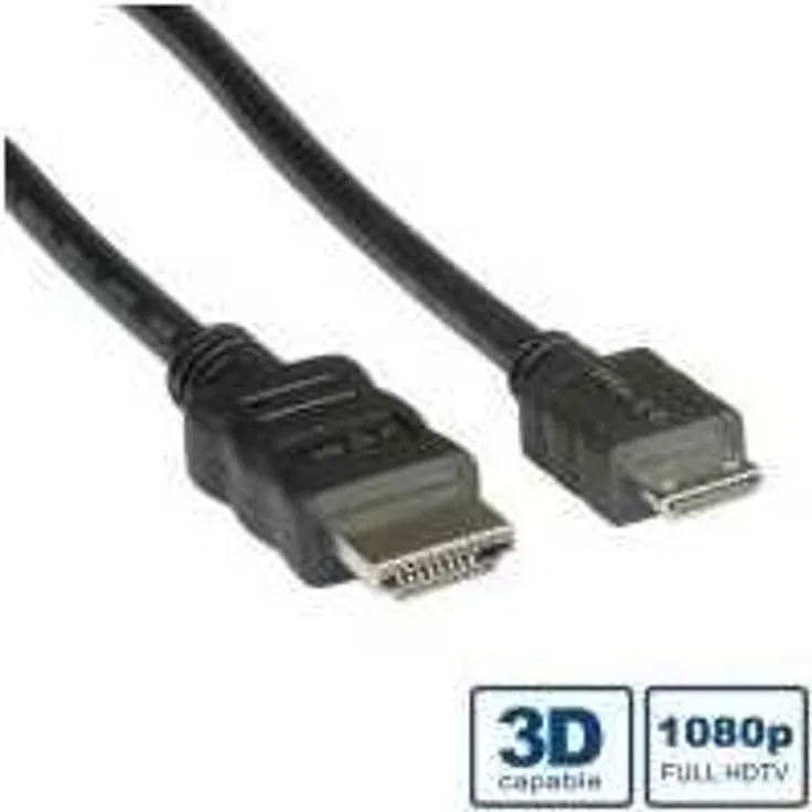 Value HDMI High Speed Kabel mit Ethernet, HDMI ST - Mini HDMI ST 2,0m (11.99.5580)