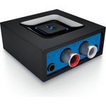 Logitech Kabelloser Bluetooth Audio-Empfänger, Multipoint Bluetooth, 3,5 mm & Cinch-Eingang, Pairing-Taste, 15 m Reichweite, EU Stecker, PC-Mac-Tablet-Handy-AV-Receiver-Stereoanlage - schwarz
