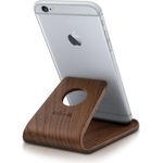 kalibri Handy Halterung Smartphone Ständer - Universal Halter für iPhone Samsung iPad Tablet u.a. - Tisch Stand Dock in Walnuss-Holz Dunkelbraun
