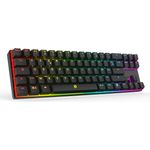 DREVO Calibur 72 Tasten Tenkeyless Mechanische Tastatur mit RGB Hintergrundbeleuchtung, mit kabellosem Bluetooth 4.0 angeschlossen, FR Layout AZERTY (Braun-Schalter, Schwarz)
