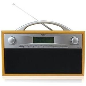 Bild für Xoro DAB 200 Tragbares DAB+-FM Radio im Holzdesign (10 Senderspeicher, Stereo, Weckfunktion, LCD Display, Metall-Teleskopantenne)