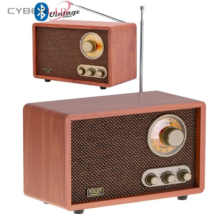 ADLER AD 1171 Retro Radio mit Bluetooth und Teleskopantenne UKW-AM 10W RMS Bass-Hochtonkontrolle