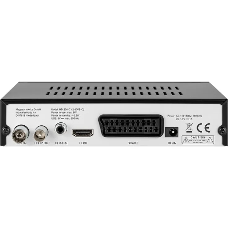 Megasat HD200CV2 HDTV Kabel Receiver DVB-C, HDMI, EPG, schwarz – Bild 2