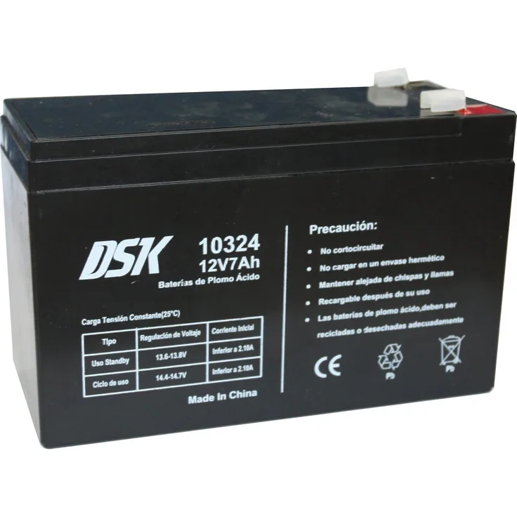 DSK 10324 – Akku Blei Acido 12 V 7 Ah, schwarz