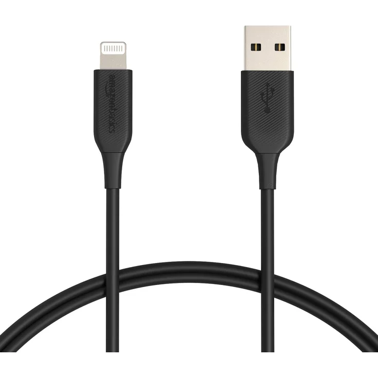 AmazonBasics – Verbindungskabel Lightning auf USB-A, MFi-zertifiziertes Ladekabel für iPhone, schwarz, 91,2 cm, 2 Stück – Bild 1