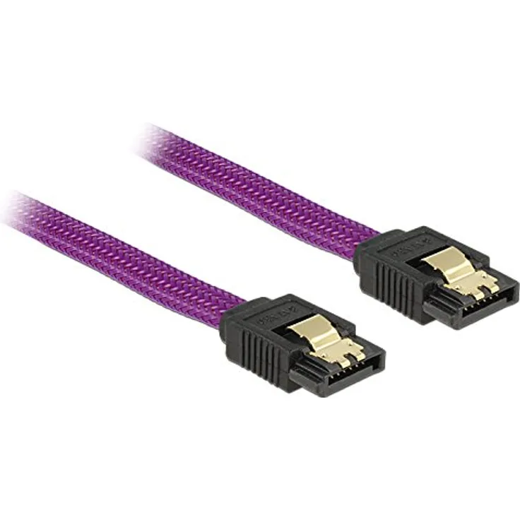 DeLOCK Premium - SATA-Kabel - Serial ATA 150/300/600 - 7-poliges SATA (M) - 7-poliges SATA (M) - 50cm - verriegelt - Violett (83691)