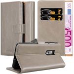 cadorabo Hülle für OnePlus 2 in CAPPUCCINO BRAUN Handyhülle mit Magnetverschluss, Standfunktion und Kartenfach Case Cover Schutzhülle Etui Tasche Book Klapp Style