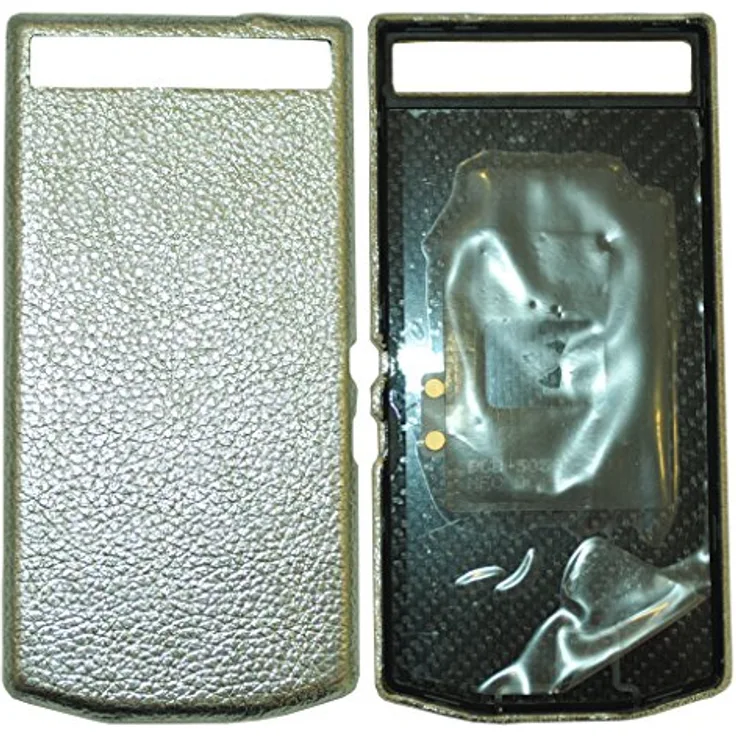 Blackberry 10250 PD Leder Batterie Door Tasche P`9982 Grain Silber
