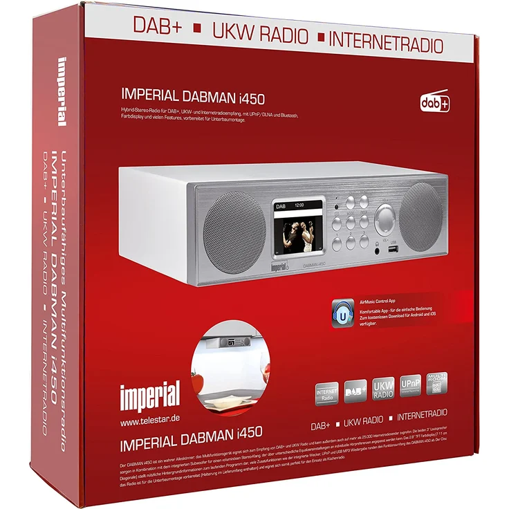 Imperial Dabman i450 Unterbauradio mit Bluetooth, WLAN, TFT-Display, weiß 22-246-00 – Bild 7