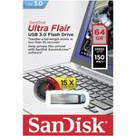 SanDisk Ultra Flair 64 GB USB Flash-Laufwerk USB 3.0 mit bis zu 150 MB-Sek, blau