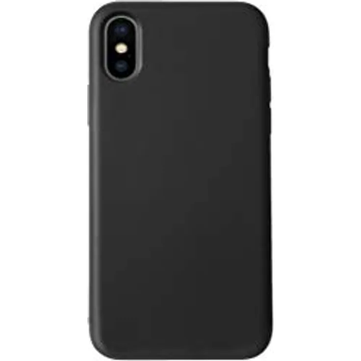 KMP Handyhülle für iPhone XS - schwarz - Velvety Premium - Schützhülle - extra stabil & leicht - Silicone Case
