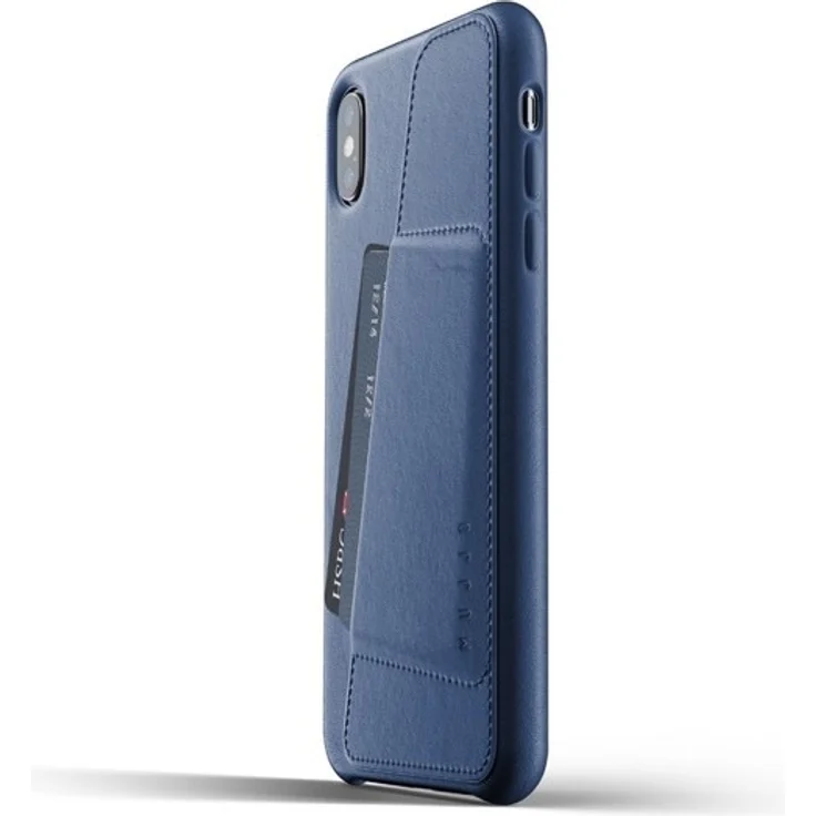 Mujjo Leather Wallet Case, geeignet für Apple iPhone XS Max blau - MUJJO-CS-102-BL