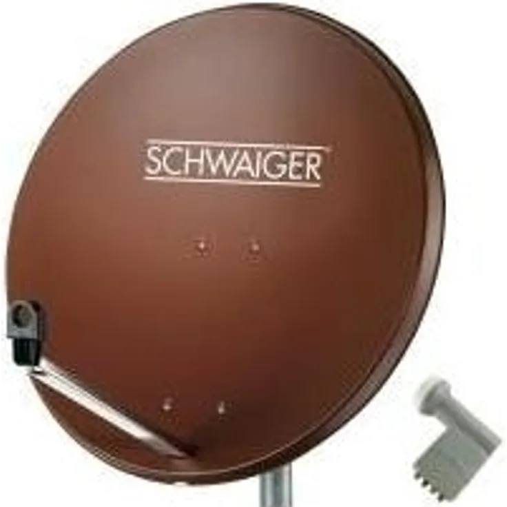 SCHWAIGER SAT Anlage 80 cm 4 Teilnehmer Quad-LNB (mit Switch) Ziegel-Rot